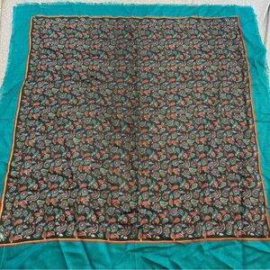 Vibrant Paisley Scarf in Teal and Multicolor